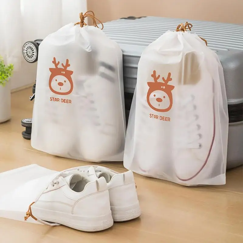 

Clear Shoe Travel Storage Bag 10pcs Portable Shoe Storage Organizer Reusable Sports Sneaks Drawstring Carrier for Travelling