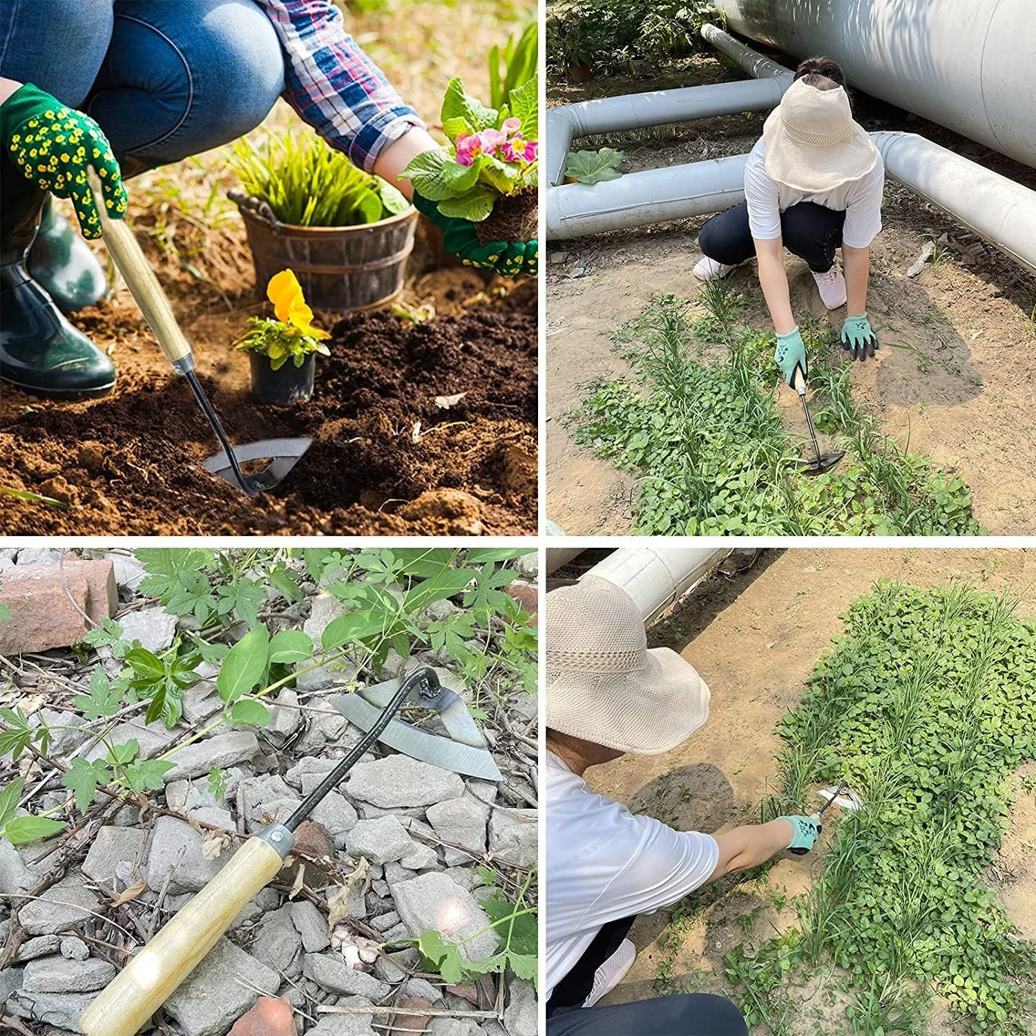 2 шт. инструменты для садовой мотыги цельностальная закаленная полая мотыга