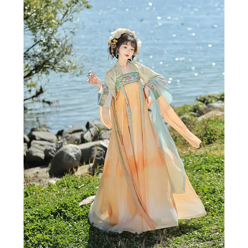 Оригинальная женская новая юбка Hanfu с вышивкой Тан повседневная половиной