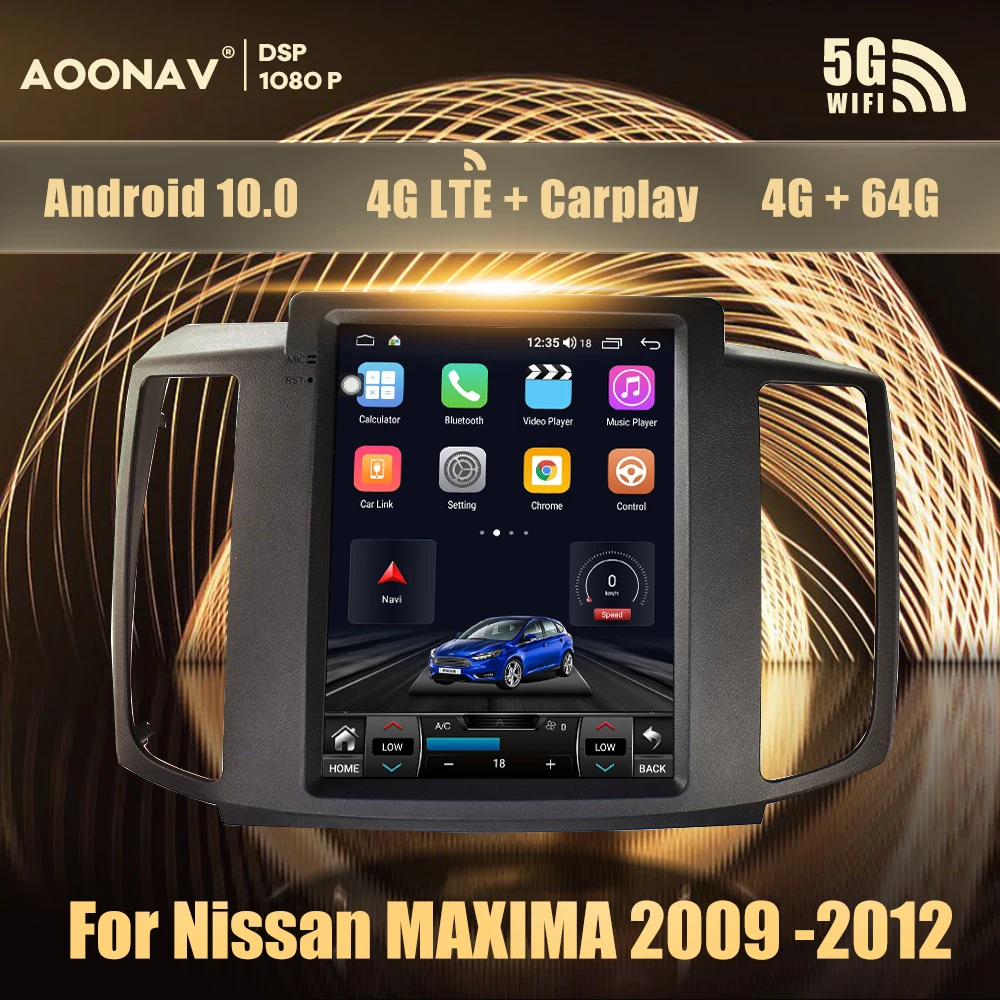

Автомагнитола на Android 10,0, Мультимедийный проигрыватель с GPS-навигацией для Nissan MAXIMA 2009, 2010, 2011, 2012