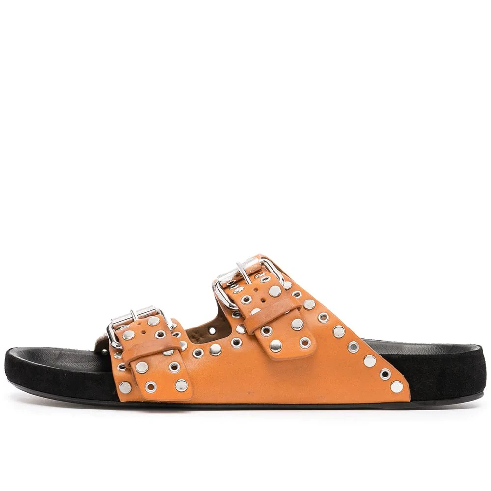 

Sandals Woman Summer 2022 Beach Open Toe Slippers Flat Shoes Sandals Unisex Buckle Rivet Decoration Slip On Roman Big Size 43