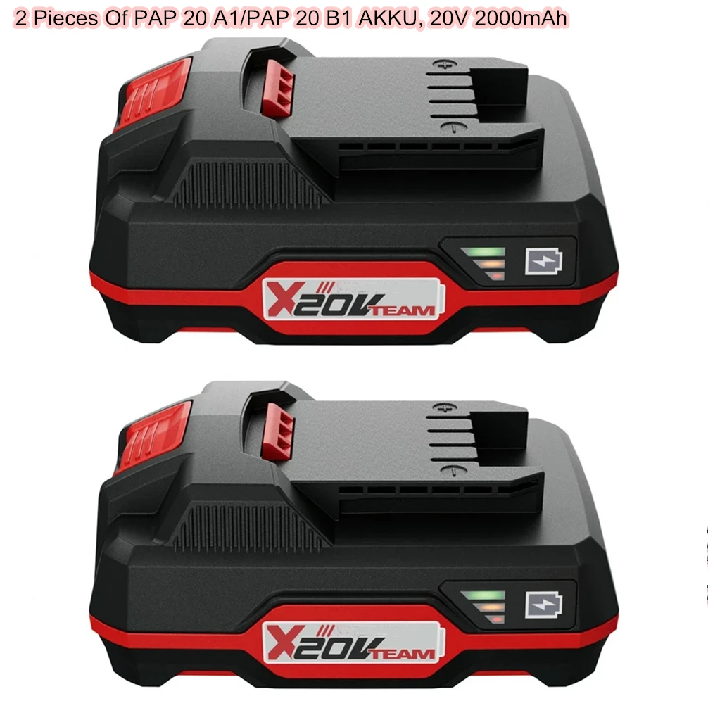 

New Two Pieces 20V 2Ah 3Ah Li-Ion Battery PAP 20 A1, PAP 20 B1 for Parkside X 20V Team Series Power Tool, Free Shipping