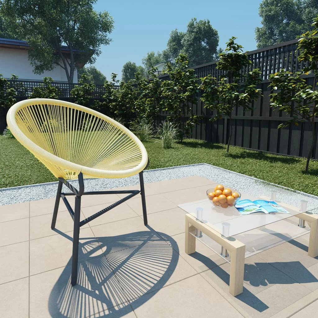 

Garden Acapulco Chair, Poly Rattan Outdoor Seat Chair, Patio Furniture Poly Rattan Beige 69 x 66 x 87 cm