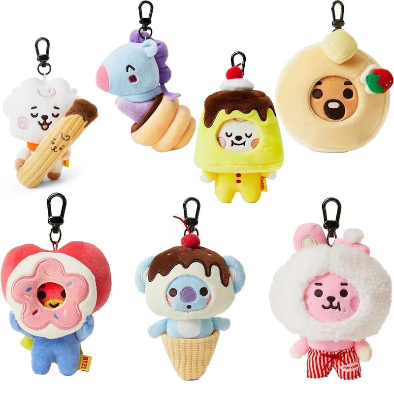 10 см Kawaii Line Friends Bt21 мультфильм Shooky Cooky Chimmy Rj плюшевый кулон десерт серии брелок с орнаментом