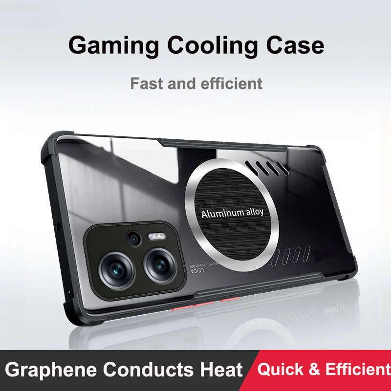 

For Redmi Note 11T Pro Case 5G POCO X4 GT Aluminum Alloy Heat Dissipation Graphene Cooling Shell For Redmi Note11T Pro Cover