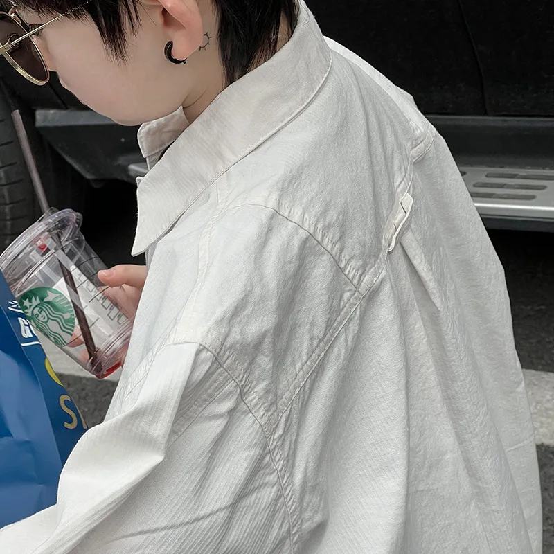 

2022 Spring New Children's White Shirt Casual Baby Handsome Shirt Coat Japanese and Korean Simple Loose Top Fashion