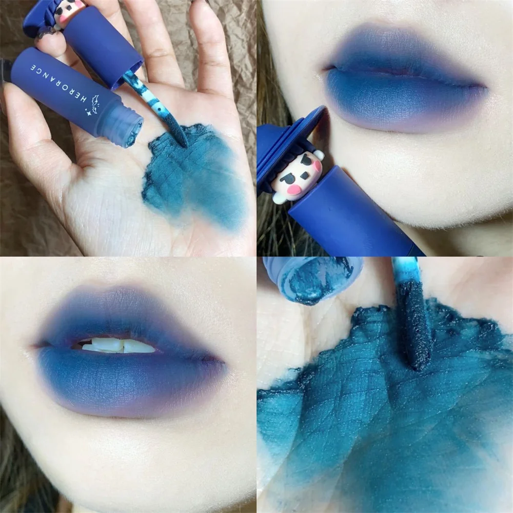 

Saucy Witch Soft Mist Lip glaze Matte Blue Lip Gloss Waterproof Lasting Nude Velvet Lipstick Painted Makeup Halloween Cosmetics