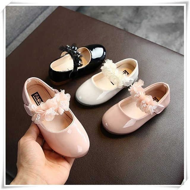 Baby Girls Walking Shoes Kids PU Leather Big Flower Summer Princess Shoes Party Wedding Baby Girls Dance Shoes Flower Girl Shoes 1