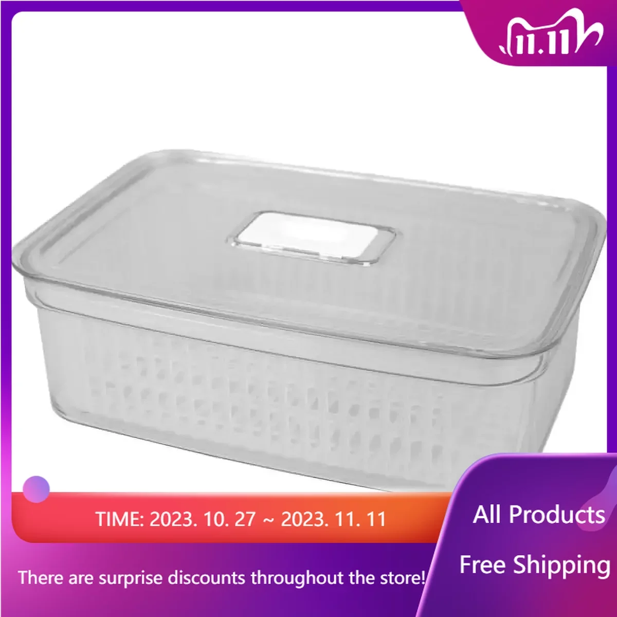 

Keep Fresh Medium Plastic Vegetable Keeper, Clear, Kitchen Storage Container, Container Organizer, Food Storage