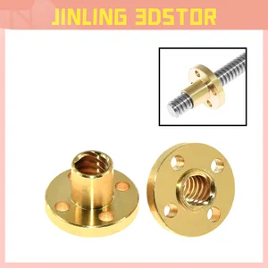 Аксессуары для 3D-принтера медная трапециевидная свинцовая гайка T8 шаг 2 мм для свинца 28 мм винт шаговый мотор рельсовый винт чпу