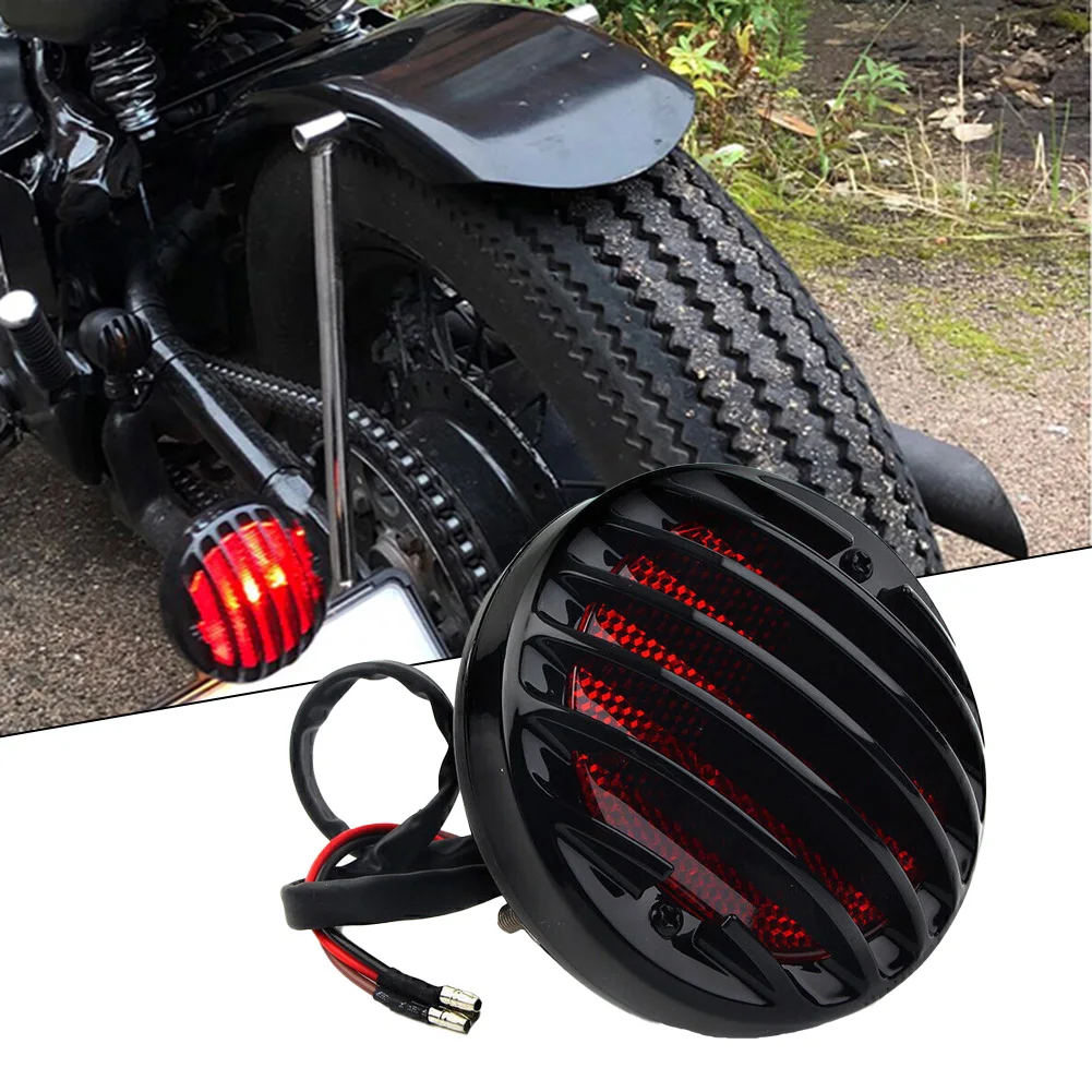 

Motorcycle Turn Signal Light Indicator For Copter Cruiser Modified Grille Mesh Cover Taillight Universal 12V Retro Signals Lamp