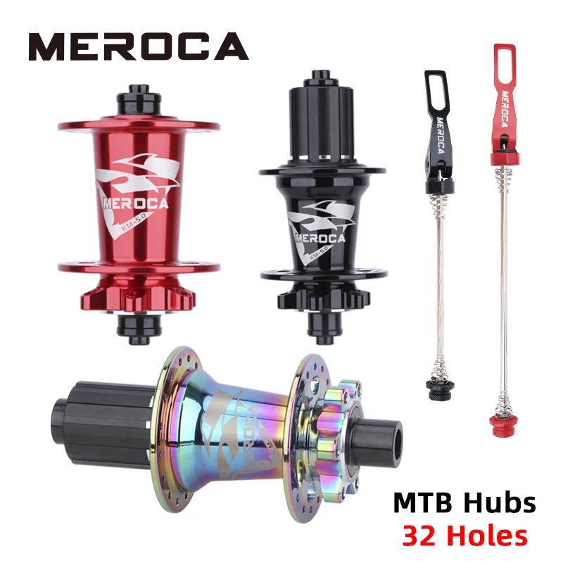 

MEROCA MTB Bike Hubs 32 Holes QR 15x100mm 12x142mm Thru Axle 100x15mm 142x12mm Sealed 5 Bearings Mountain Bicycle Disc Brake Hub