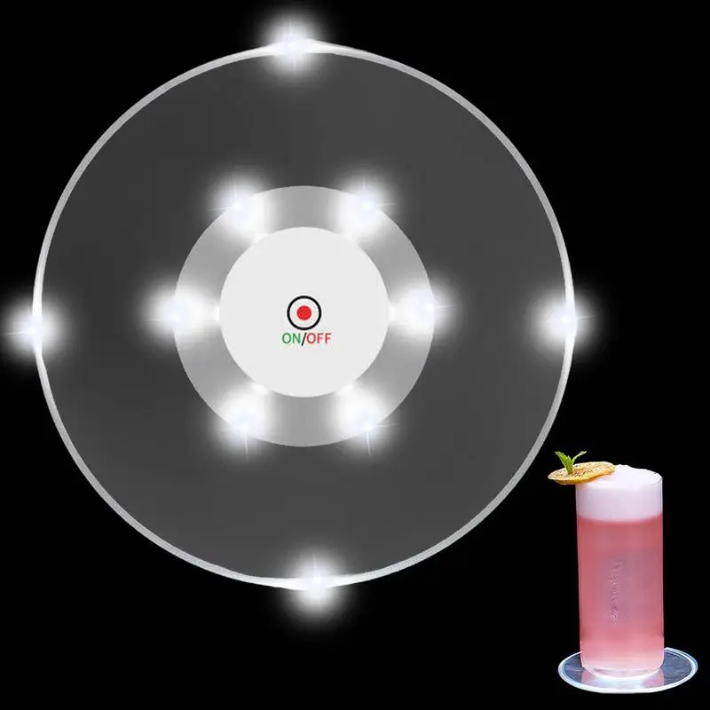 

Long-Lasting Colorful LED Coaster Luminous Bottle Stickers Lights Lamps For Xmas Bar Ktv Wedding Party Cocktail Drink Cups Vase