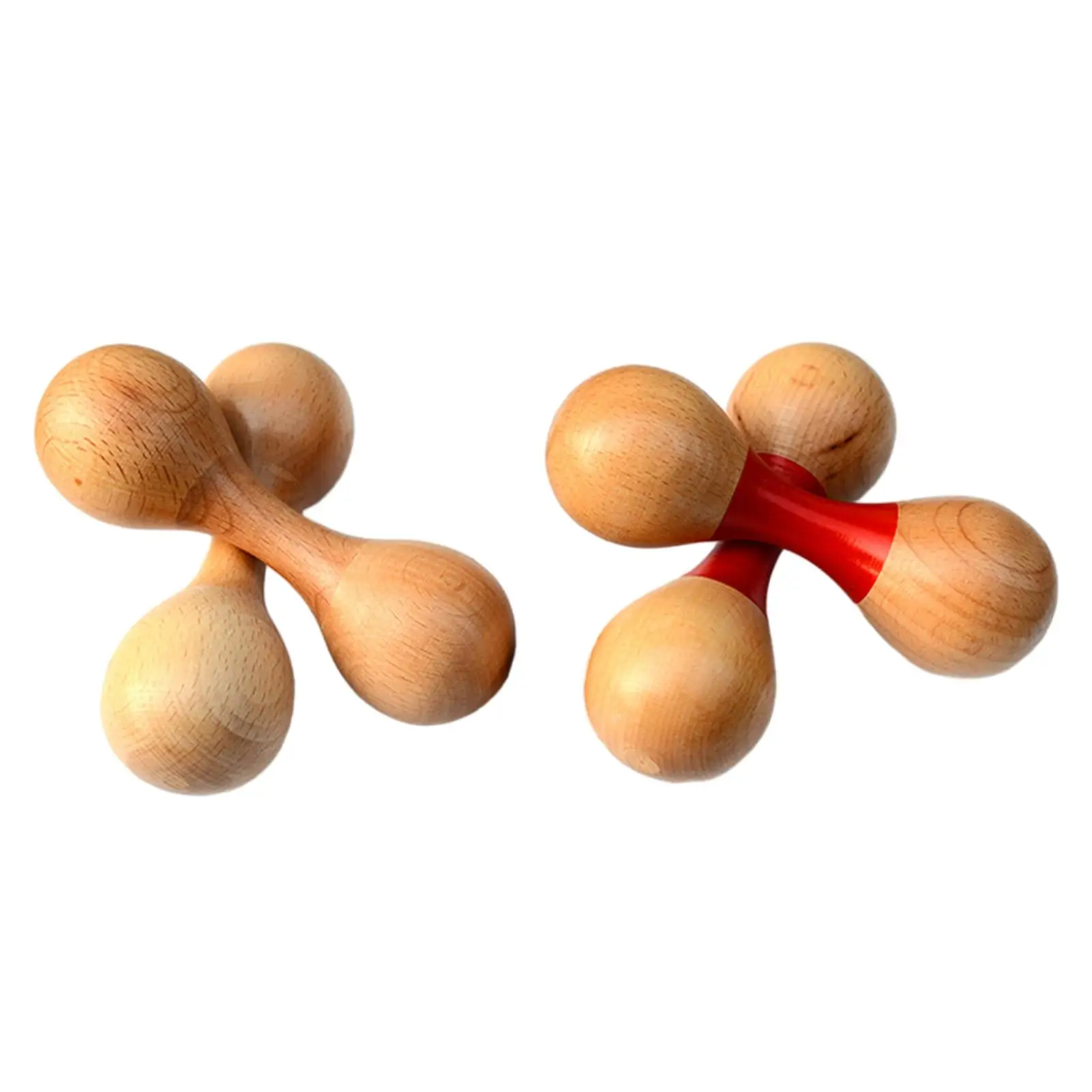 

2x Sand Hammers Shaker Rattle Double Head Portable Gifts Professional Wood
