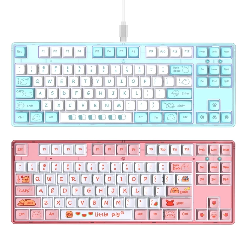 

Reliable 87Key Gaming Keyboard Wire USB Mechanical Keyboard Detachable Cable Y9RF