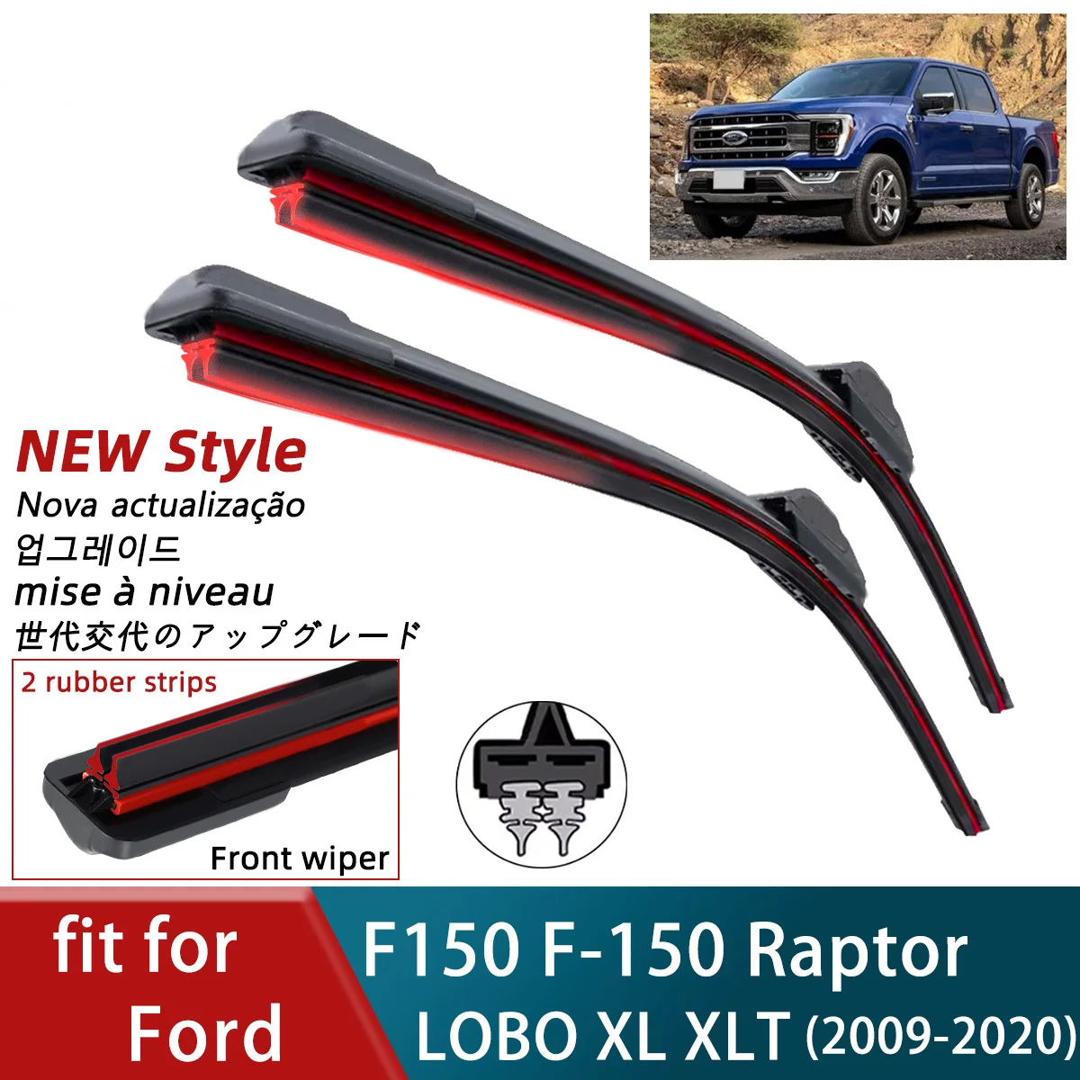 

Двойные резиновые автомобильные дворники для Ford F150 F-150 Raptor LOBO XL XLT, передние щетки стеклоочистителя, резак, аксессуары, детали ветрового стекла