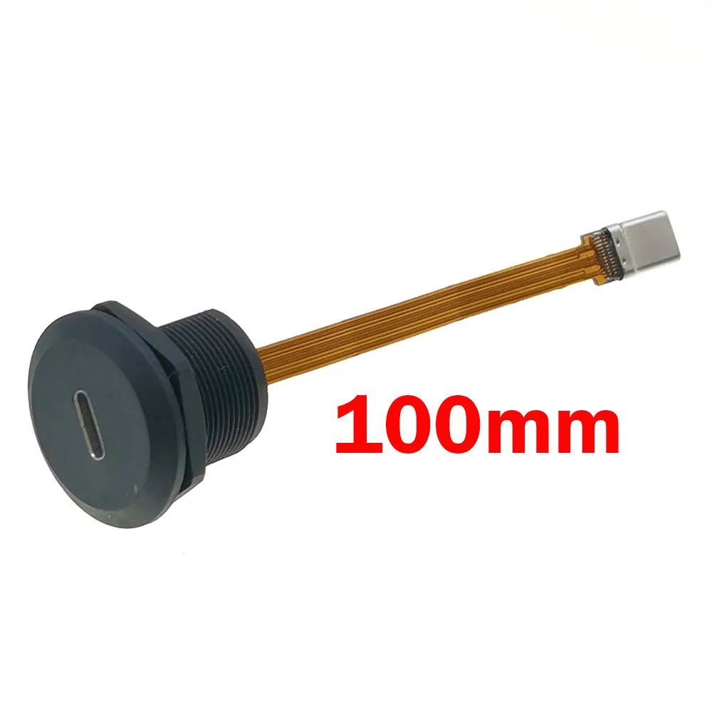 

1 шт. круглый панельный USB Type C 3.1 плоский кабель PFC типа C 3.1 с внутренней резьбой для крепления на панели