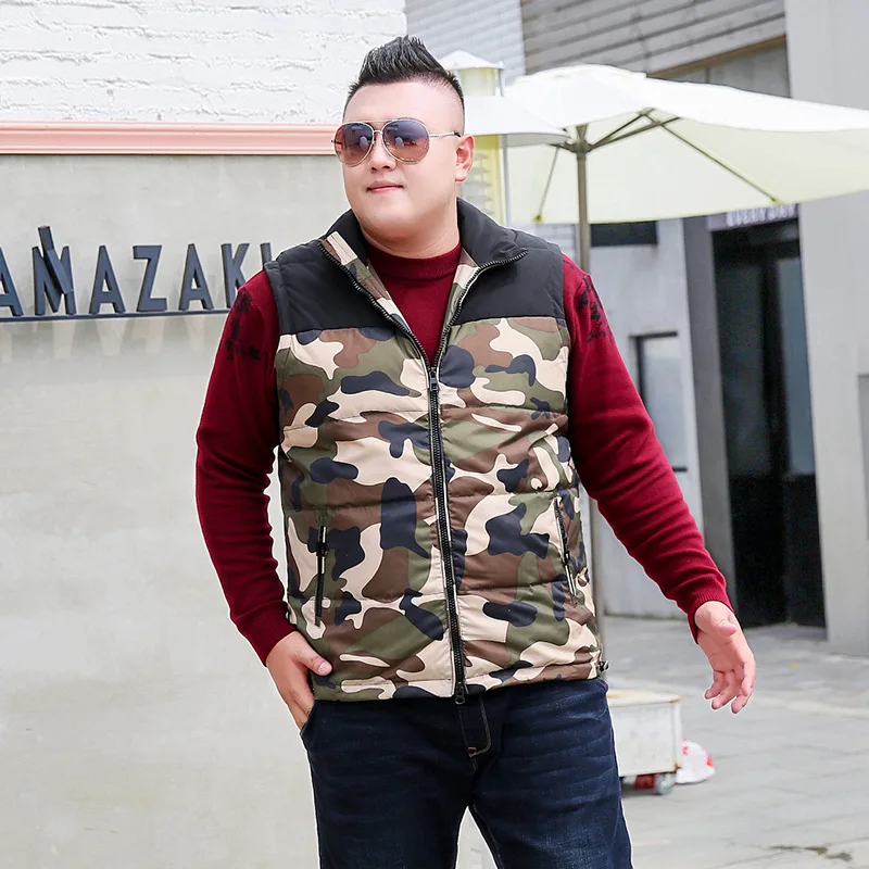 2023 New Trendy Men's Down Vest Oversized Hatless Collar Minimalist Color Matching Tank Top Loose 10XL Warm Autumn and Winter