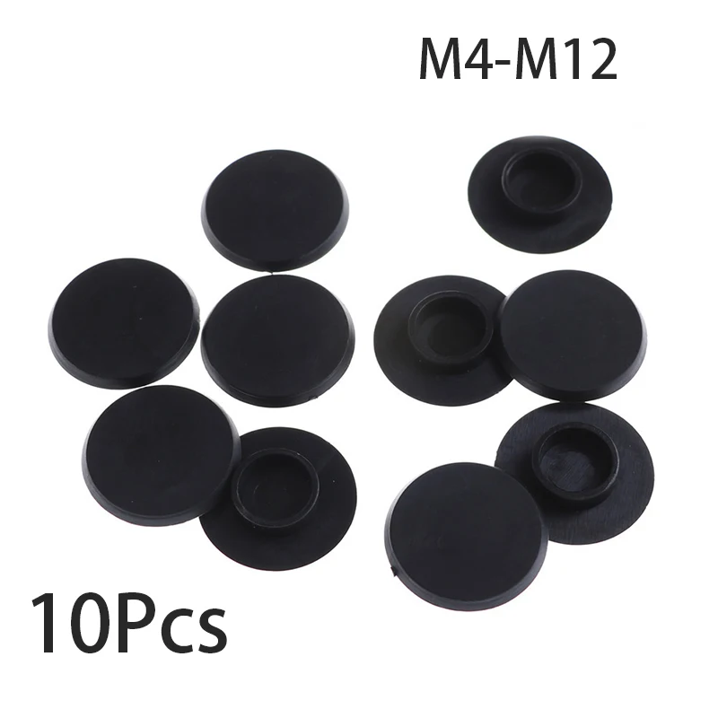 

10 шт. M4-M12, практичные черные крепежные детали с шестигранной головкой, винты, крышки, колпачки, болт с шестигранной головкой, гайка с круглой головкой, защитная крышка