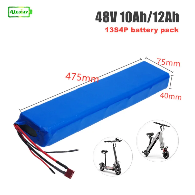

Aleaivy 48V10A/12A 18650 lithium battery pack 13S4P electric bicycle beam built-in battery, built-in BMS protection device