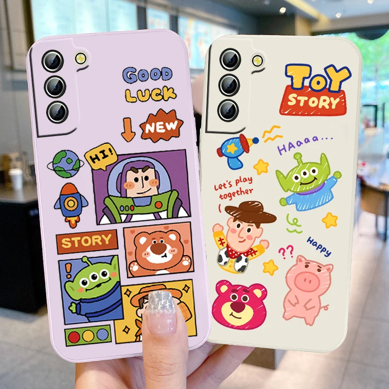 

Couple Buzz Lightyear Toy Story For Samsung Galaxy S22 S21 S20 FE S10 Note 20 10 Ultra Lite Plus Liquid Rope Phone Case Capa