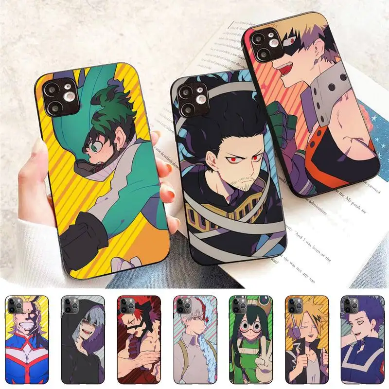 

YNDFCNBMy Hero Academia Phone Case for iPhone 11 12 13 Mini Pro Max 8 7 6 6S Plus X 5 S SE 2020 XR XS 10 case