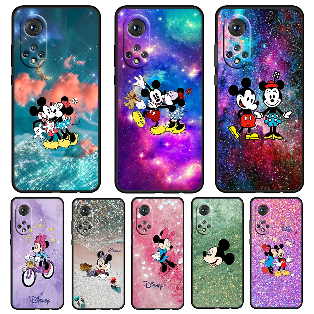 

Disney Mickey Minnie colorful Black Phone Case For Honor 70 60 SE 50 X8 X7 X30 X20 20 10 10X 10i 9C 9A 9X 8A 8X Pro Lite Cover