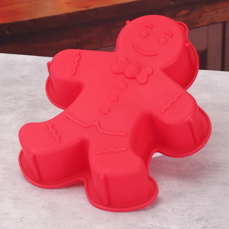 

Christmas Silicone Mould Non-stick Snowman Shape Cake Mousse Toast Bread Baking Trays Xmas Gingerbread Man Gift Mold Tool