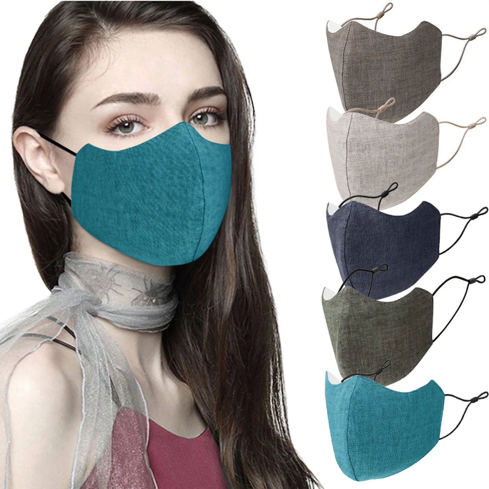 

Solid Color Cotton Mask Reusable To Keep Warm And Windproof Cycling Facemask Dustproof Breathable Masks Маска Masque