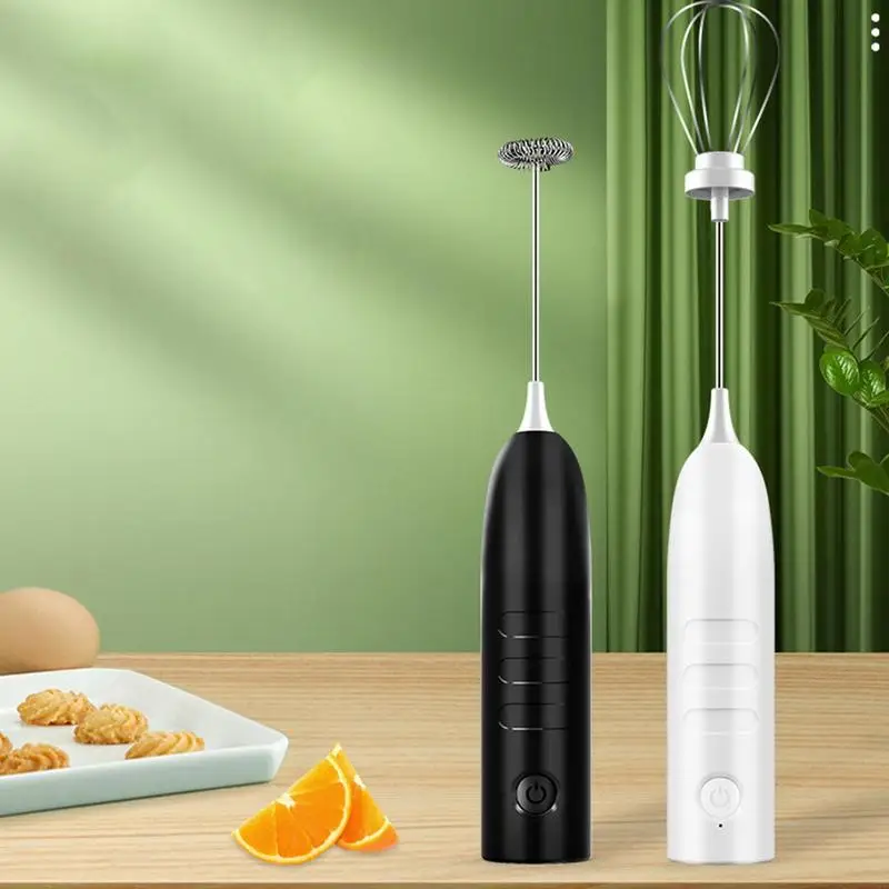 Kitchen Mini Egg Blender Electric Milk Frother Wireless Coffee Whisk Mixer Handheld Egg Beater Battery Operated 3 Speed Adjust