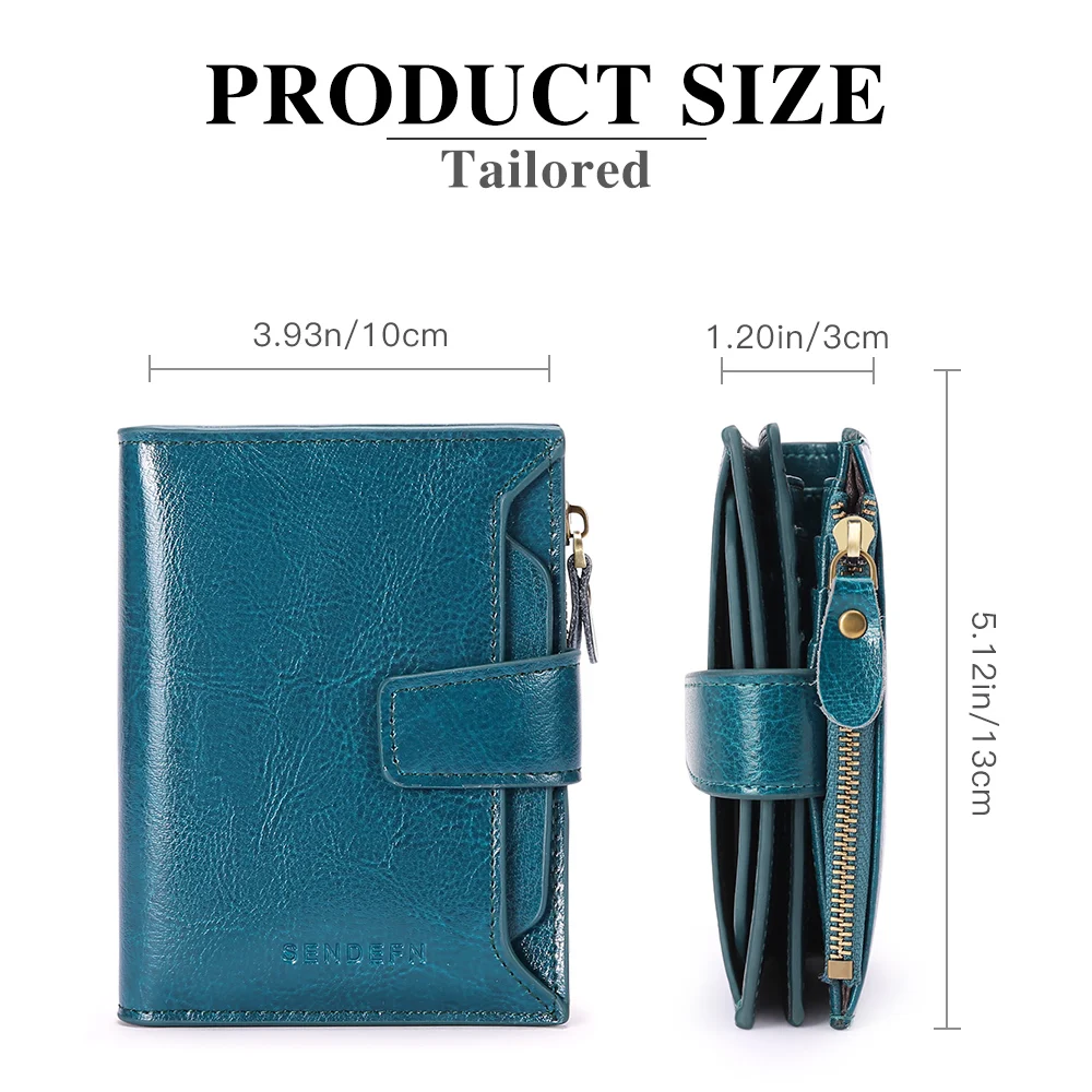Casual Women Short Wallet Genuine Leather Small Zipper Card Holder Coin Purse Ladies Wallets 2023 RFID Purses for Womans Wallet