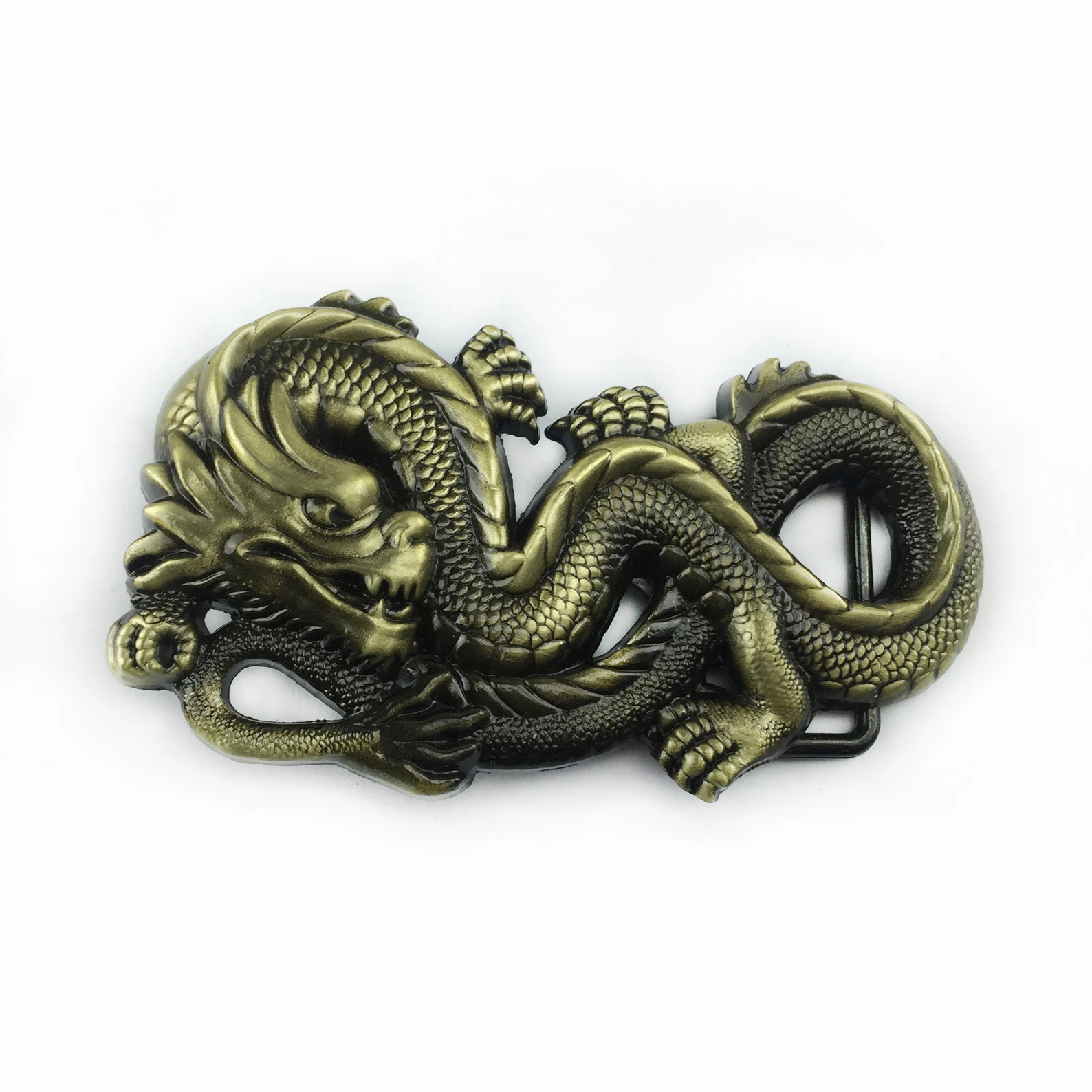 Фото WesBuck Brand Dragon, новая винтажная пряжка для ремня в стиле вестерн, начальная винтажная ковбойская родео, серебряная большая пряжка для ремня для мужчин и женщин №1