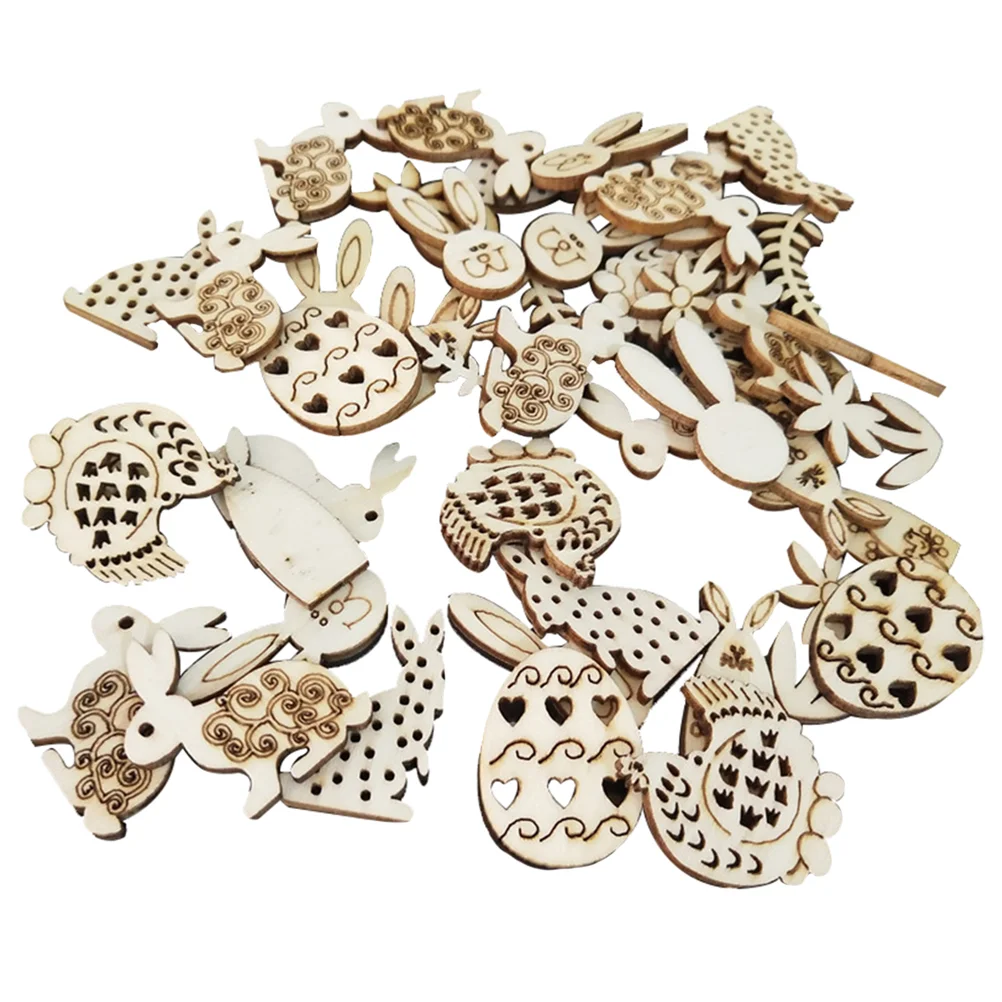 

Easter Wood Wooden Slices Slice Crafts Unfinished Craft Cutout Hanging Pieces Ornaments Shapes Tag Pendant Painting Toys