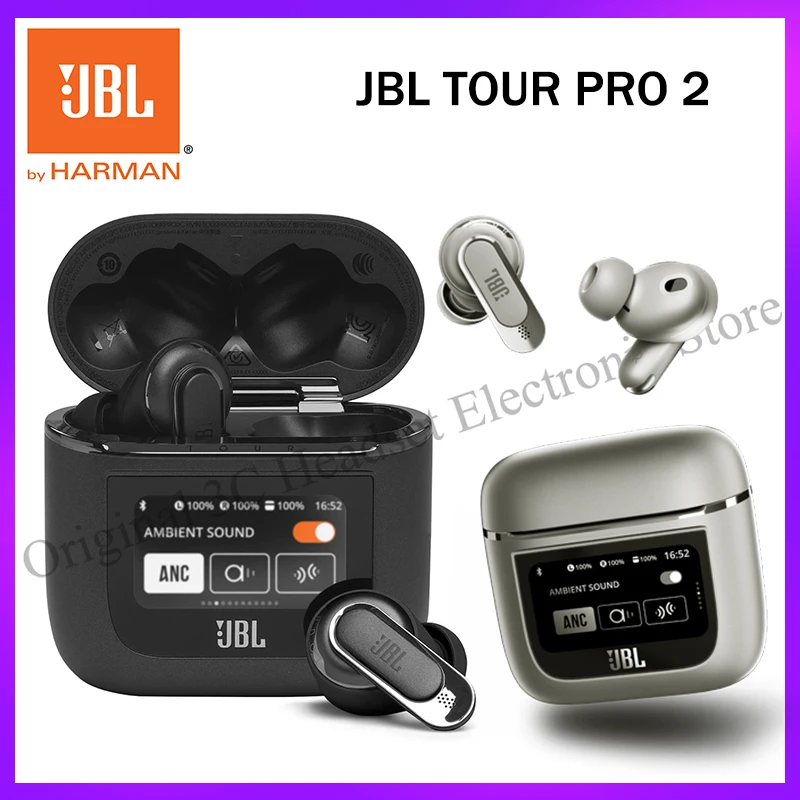 

Original JBL Tour PRO 2 True Wireless Bluetooth 5.3 Earbuds Noise Cancelling In-Ear Earphones Gaming Headphone Sport Headset