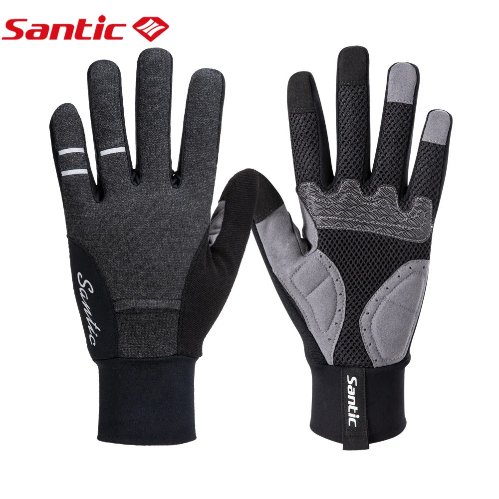 

Santic Riding Gloves Spring Autumn Without Velvet Windproof Riding Long Finger Gloves Bicycle Gloves Riding Equipment