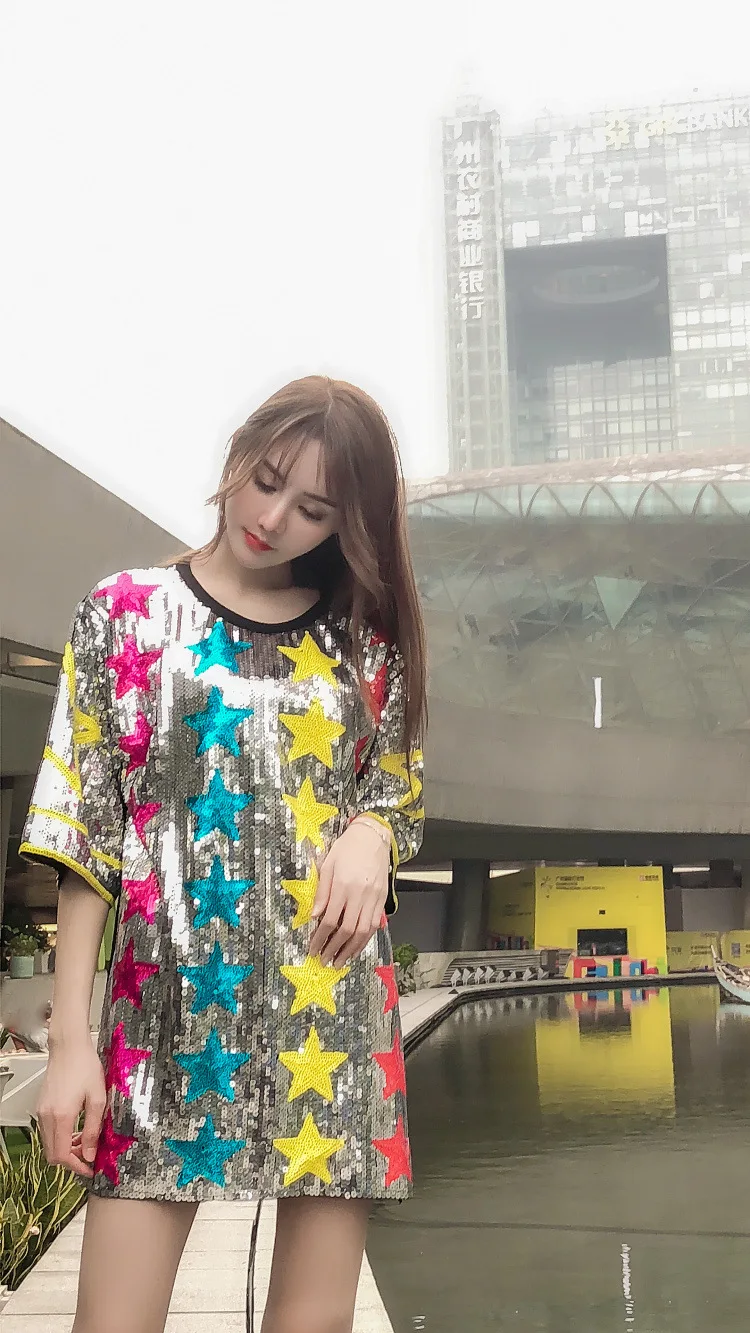 

Женское платье-футболка с блестками для девушек 12-20 лет