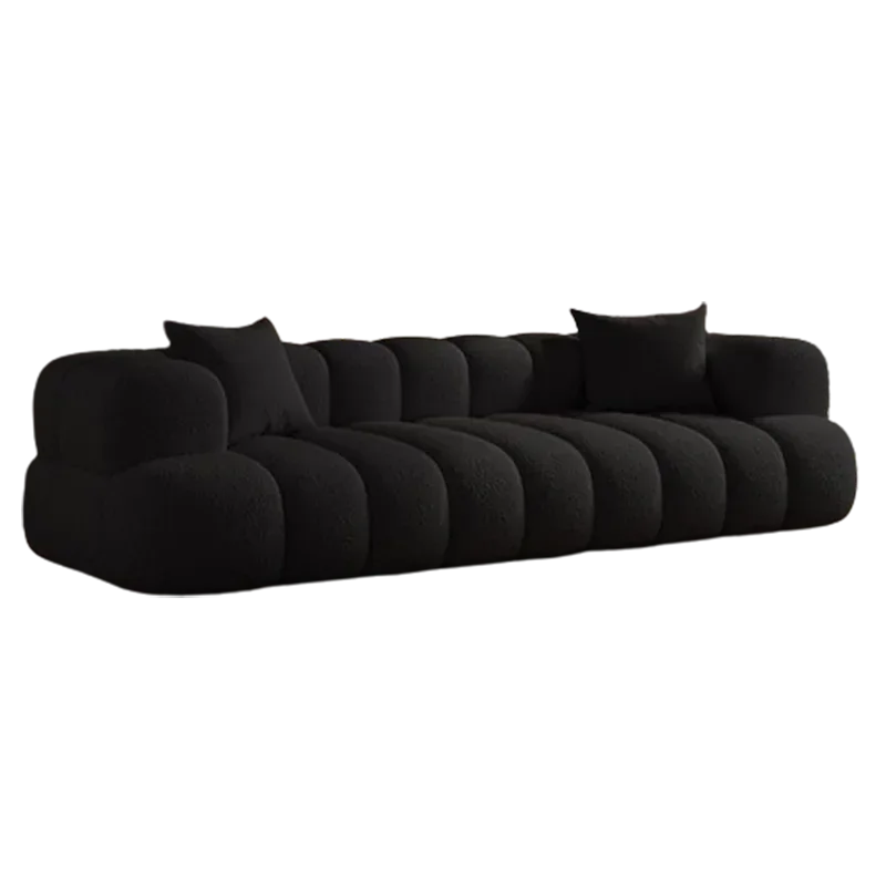 Черные современные диваны для гостиной в скандинавском минималистическом стиле