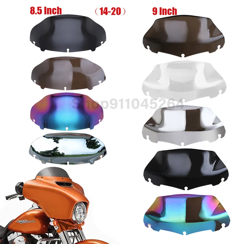 

8.5"/9"Motorcycle Windshield Windscreen For Harley Electra Street Glide FLHX Touring 2014-2020 Upper Fairing Wind Deflector
