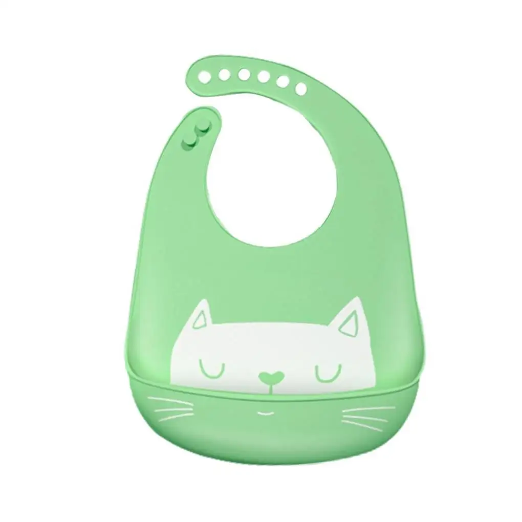 

Silicone Baby Bib Adjustable Waterproof Cartoon Infant Toddler Dining Bar Hotel Restaurant Feeding Accessories for Girls