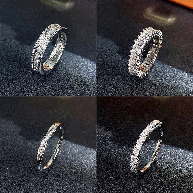 

Women Charm Rings Cubic Zircon Cute Sz 6-10 Fashion 6 Style Wedding Jewelry