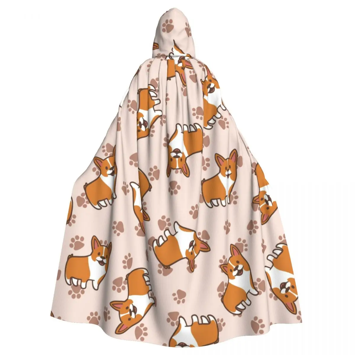 

Cartoon Corgis Dogs Hooded Cloak Polyester Unisex Witch Cape Costume Accessory