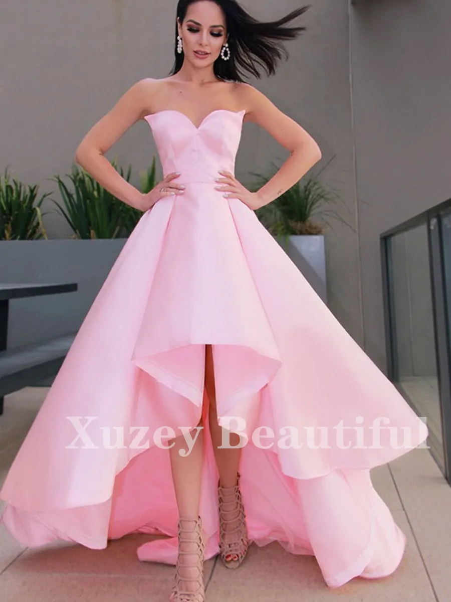 

Pink Sleeveless Satin Cocktail Dress Luxury Elegant Princess Ruffles Evening Party Prom Gown Wedding Mother Bride Dress שמלות ער