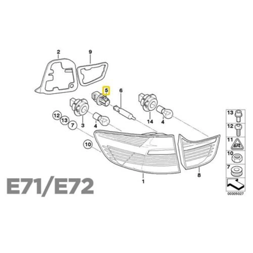

Задняя лампа для BMW 3 5 7 Series X6 Z4 E65 E66 F30 F31 63117407330