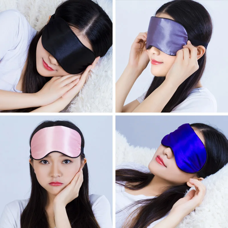 

Imitated Silk Eye Cover Sleep Eye Mask Sleeping Padded Eye Shade Patch Eyemask Blindfolds Women Travel Relax Rest Night Eyepatch