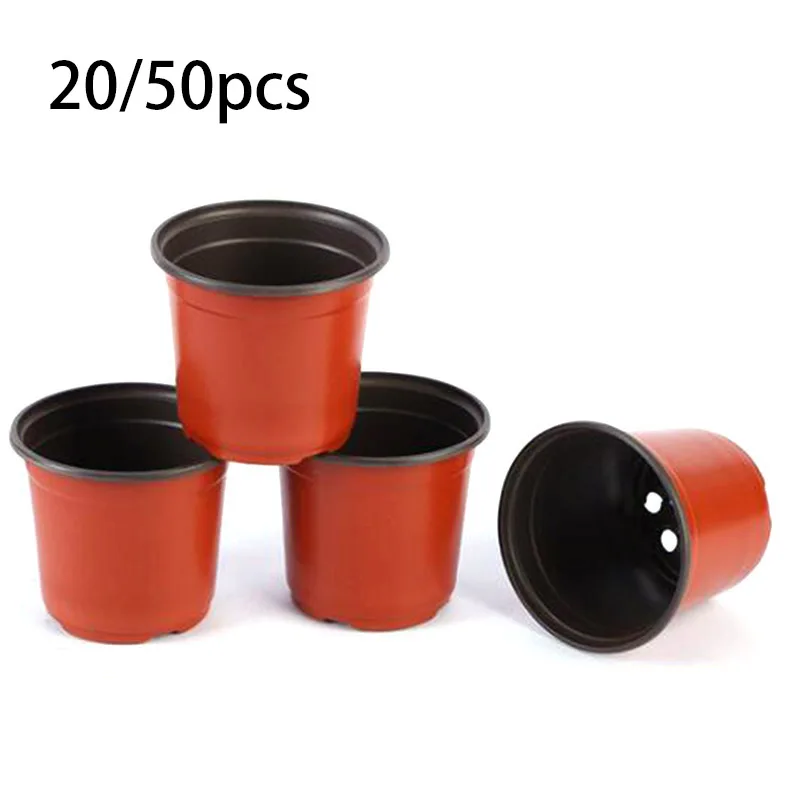 

20pcs/50pcs garden planter Nursery Plant grow pots cup For Flower Plastic Pot Gardening tools Home Tray Box Grow Pots wholesale
