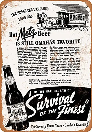 Металлический знак Metz Beer 1940-винтажный вид