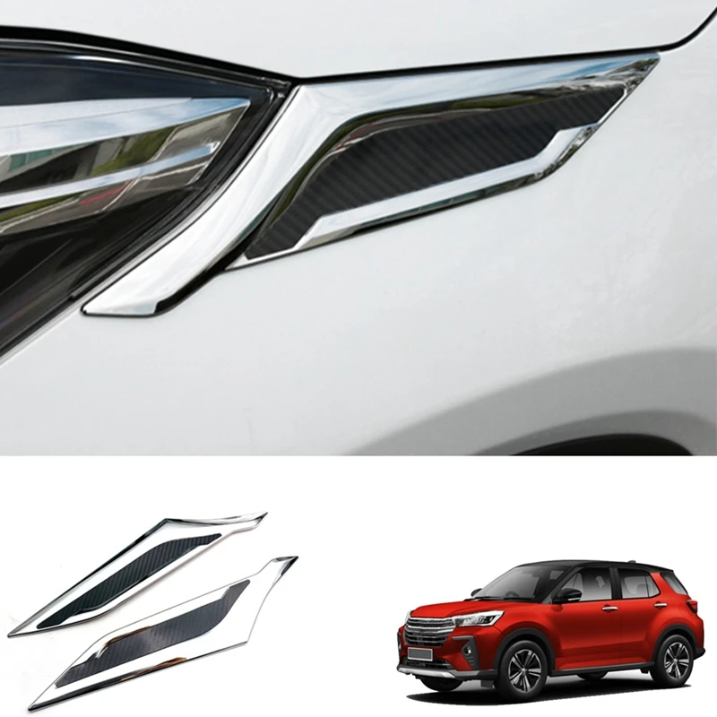

Автомобильная хромированная накладка на переднюю фару из АБС-пластика, Декоративная полоса, Накладка для бровей, Накладка для Perodua ative 2021 +