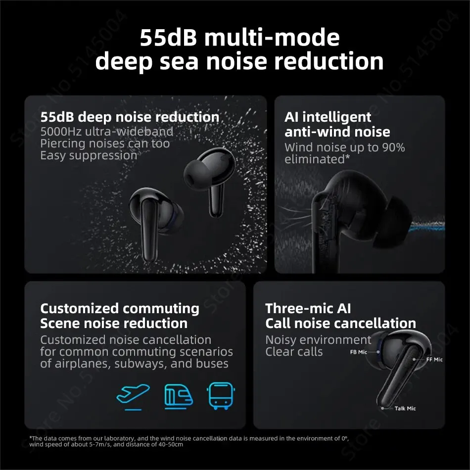 Беспроводные Bluetooth-наушники Vivo TWS 4 HI-Fi с глубоким шумоподавлением 45 часов