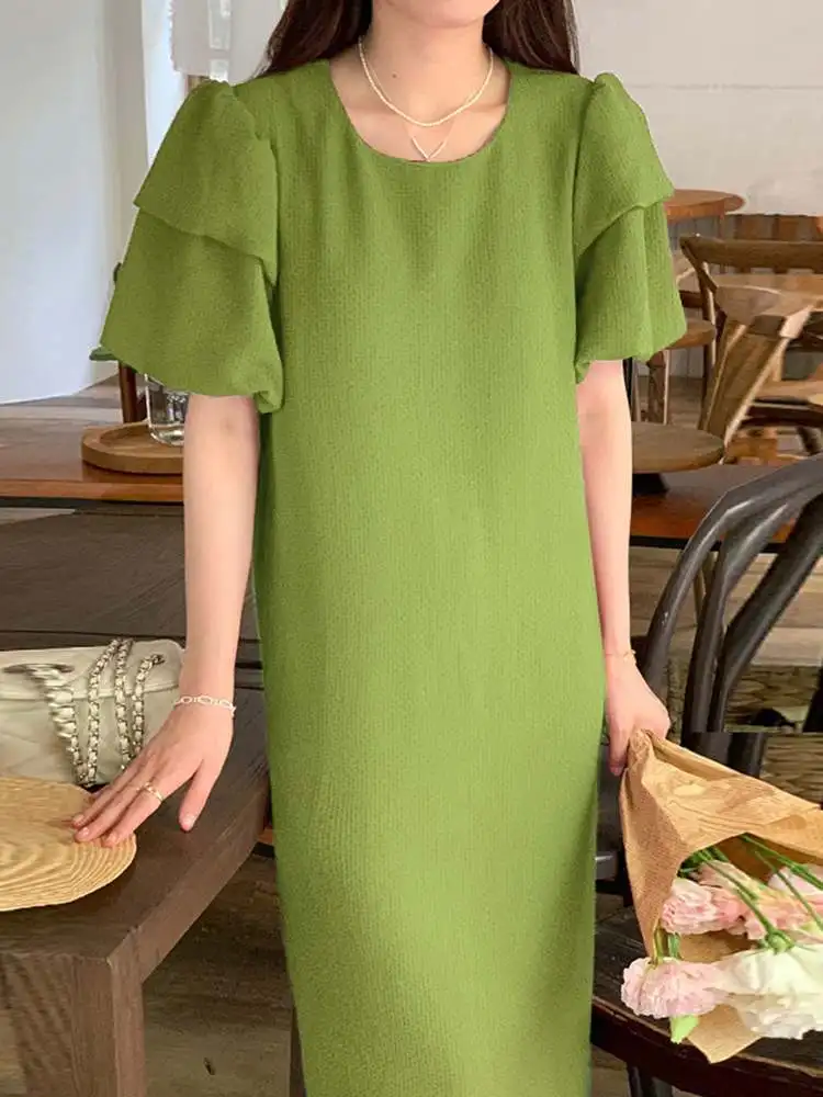 

Женское богемное платье-трапеция 2023 VONDA, богемные пляжные платья с оборками, женское платье с коротким рукавом, оверсайз