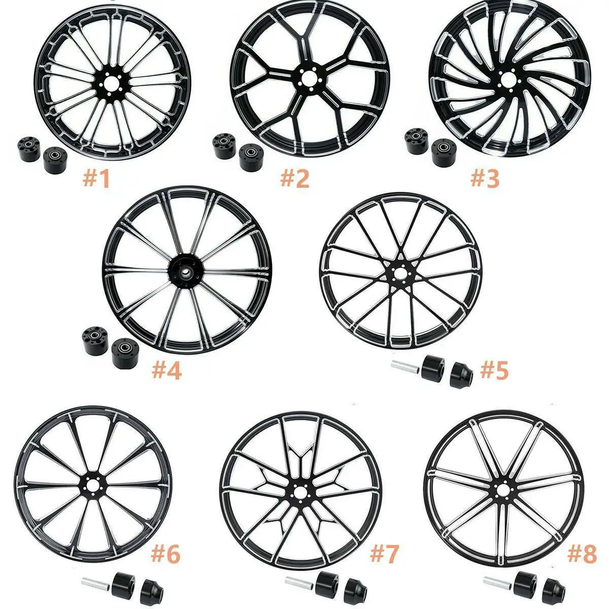 

Motorcycle 18''x3.5'' CNC Front Wheel Rim Hub Single/Dual Disc For Harley Touring Road King Road Glide 2008-2023 18 19 non ABS